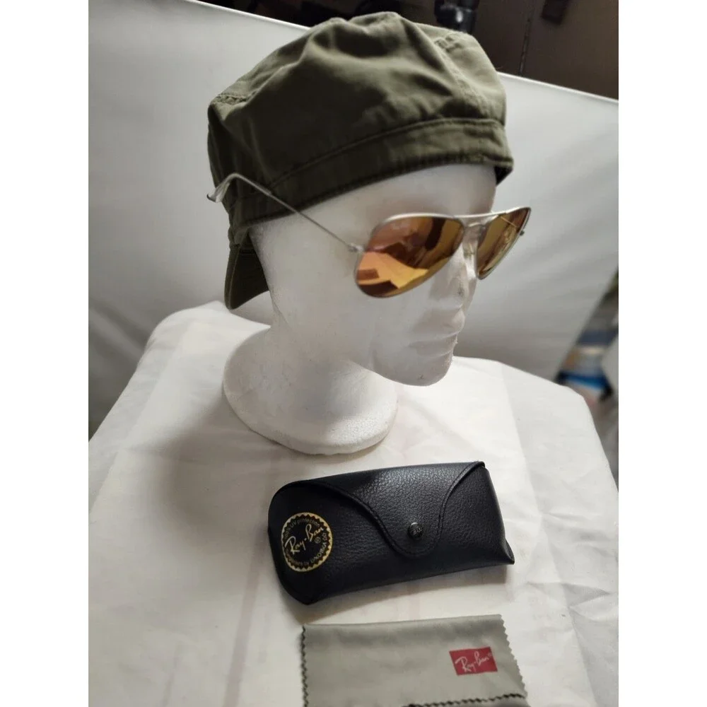 Ray Ban RB3025 Aviator Silver Metal Reflective Lens 58/14/135 w/Case  made Italy